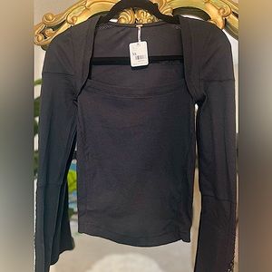 Free People Waffle Knit Top